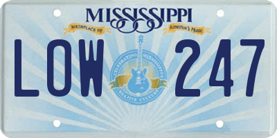 MS license plate LOW247