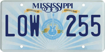MS license plate LOW255