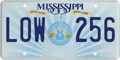 MS license plate LOW256
