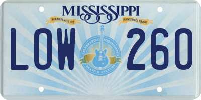 MS license plate LOW260