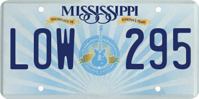 MS license plate LOW295