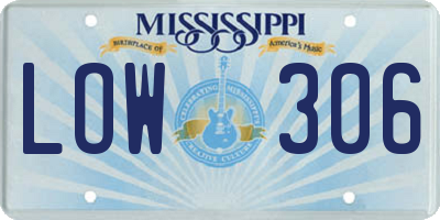 MS license plate LOW306