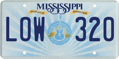 MS license plate LOW320