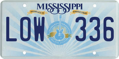 MS license plate LOW336
