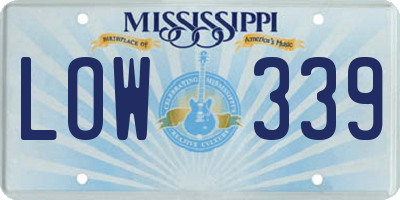 MS license plate LOW339