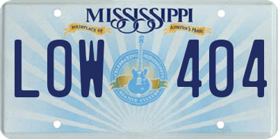 MS license plate LOW404
