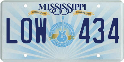 MS license plate LOW434
