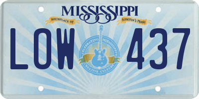 MS license plate LOW437