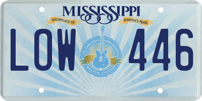 MS license plate LOW446