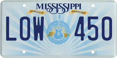 MS license plate LOW450