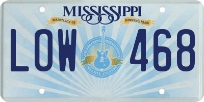 MS license plate LOW468