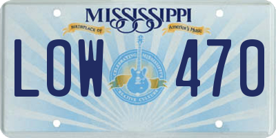MS license plate LOW470