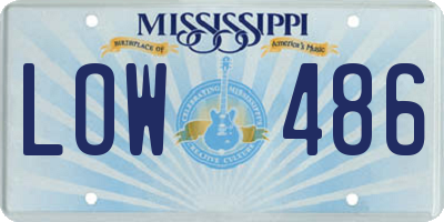 MS license plate LOW486