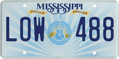 MS license plate LOW488