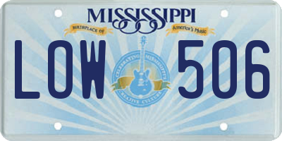MS license plate LOW506