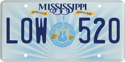 MS license plate LOW520