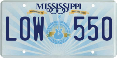 MS license plate LOW550