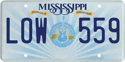 MS license plate LOW559