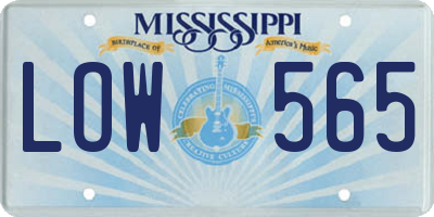 MS license plate LOW565
