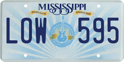 MS license plate LOW595