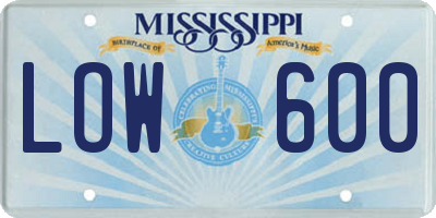 MS license plate LOW600