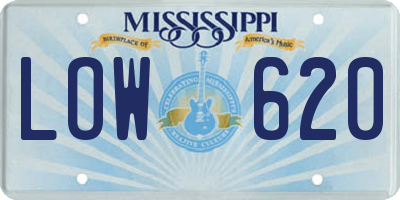 MS license plate LOW620