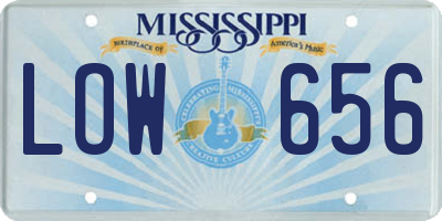 MS license plate LOW656