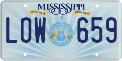 MS license plate LOW659