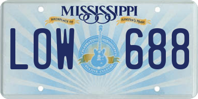 MS license plate LOW688