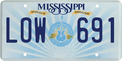 MS license plate LOW691