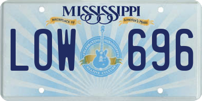 MS license plate LOW696