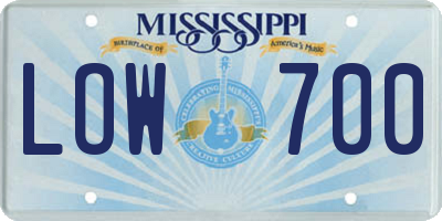 MS license plate LOW700