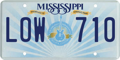 MS license plate LOW710