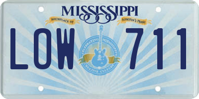 MS license plate LOW711