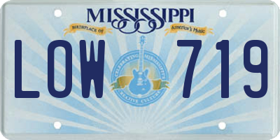 MS license plate LOW719