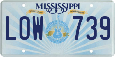 MS license plate LOW739