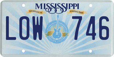 MS license plate LOW746