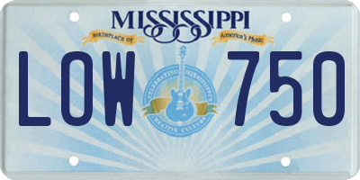 MS license plate LOW750