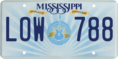 MS license plate LOW788