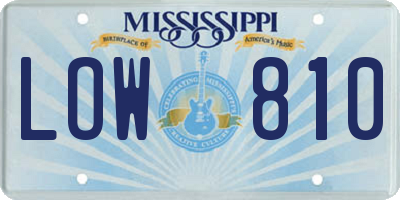 MS license plate LOW810