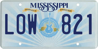 MS license plate LOW821