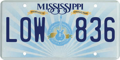 MS license plate LOW836