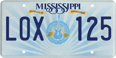 MS license plate LOX125