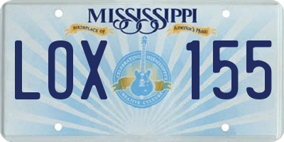 MS license plate LOX155