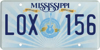 MS license plate LOX156