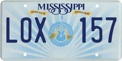 MS license plate LOX157