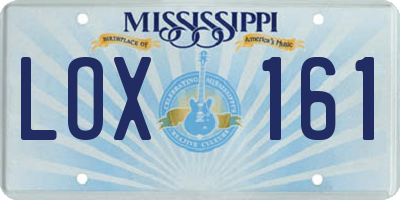 MS license plate LOX161