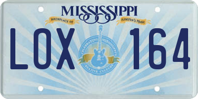 MS license plate LOX164
