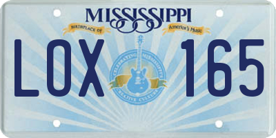 MS license plate LOX165