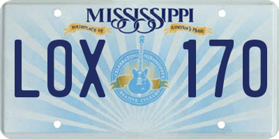 MS license plate LOX170